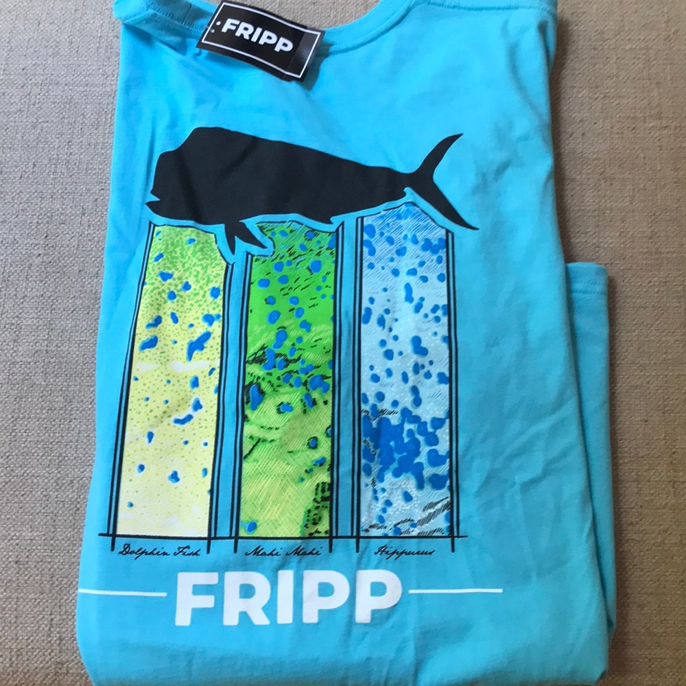 Fripp SS Men’s Tee Shirt Mahi Skins Aqua 100%cotto